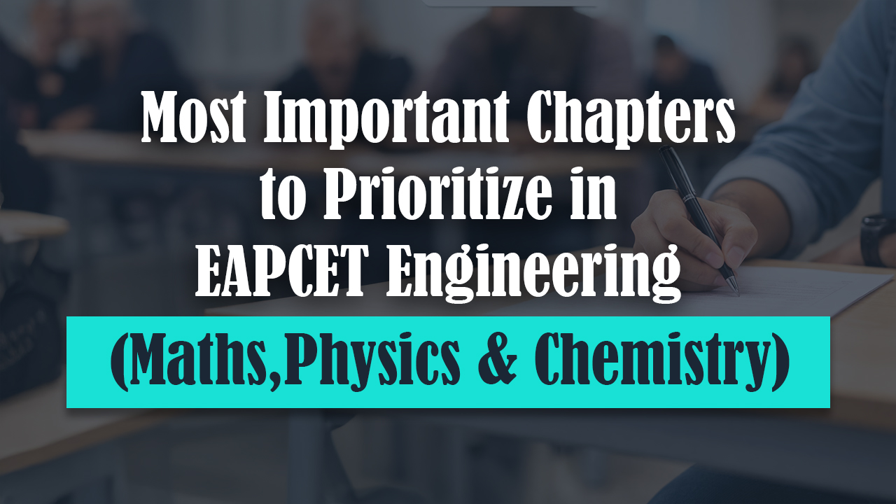 List of most important chapters to prioritise in EAPCET Engineering 2025 for Maths, Physics and Chemistry with smart preparation strategy 