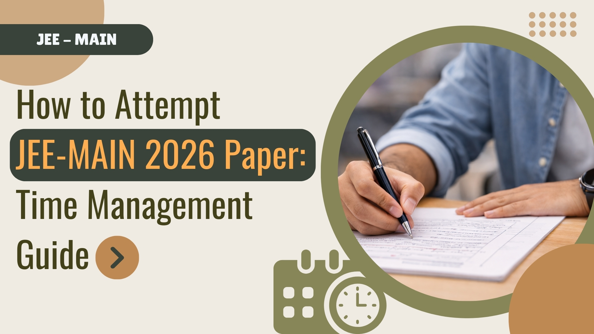 JEE Main 2026 time management strategy for Physics Chemistry Mathematics exam preparation 